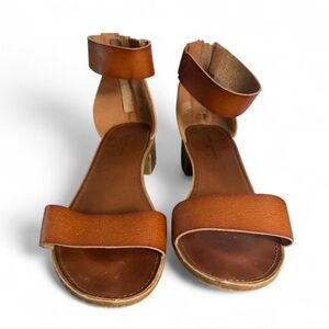 Rock & Candy Brown Ankle Strap Block Heel Sandals – Size 10